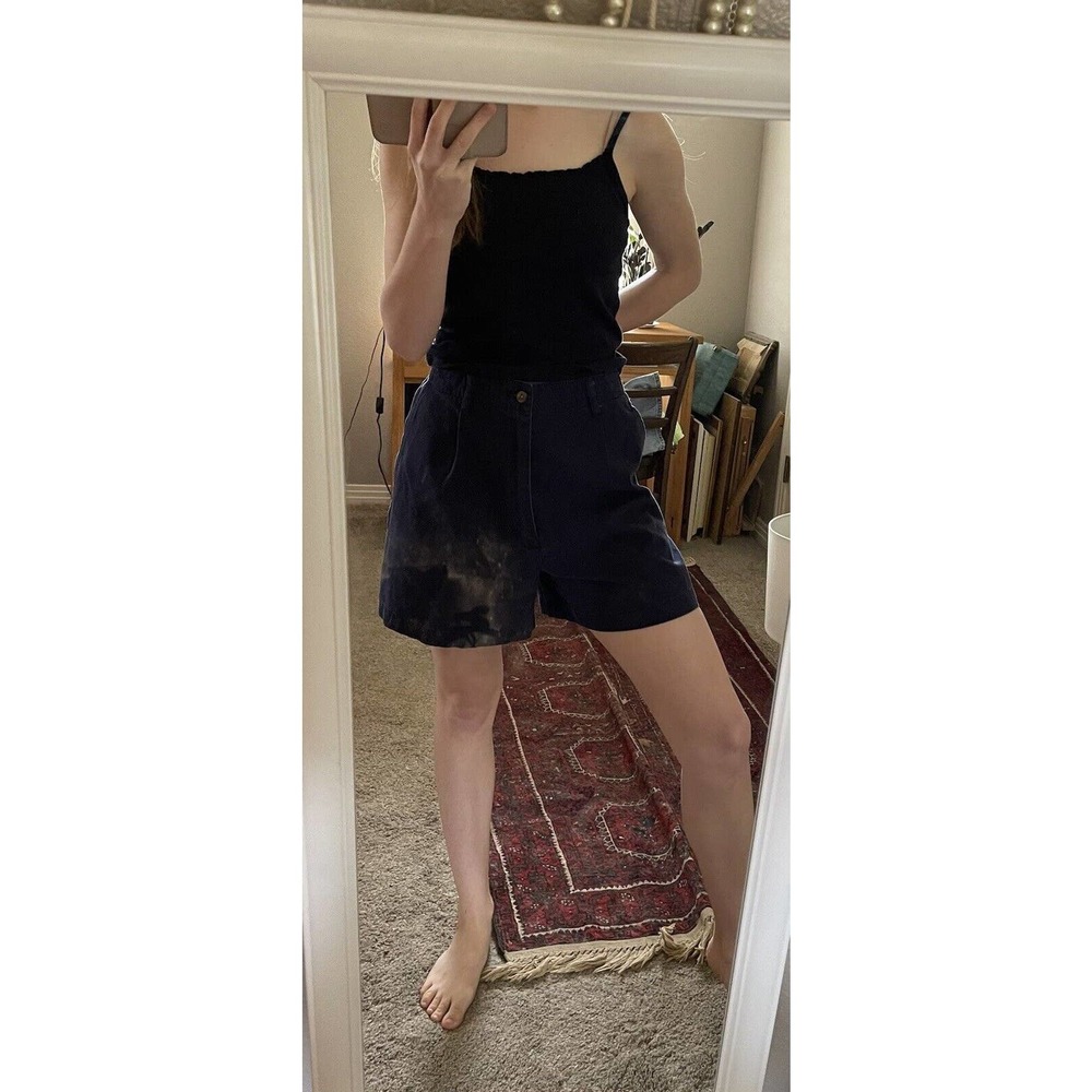 Blue Cotton Shorts Vintage 90s Mom High Waisted 28 waist Fits 8
